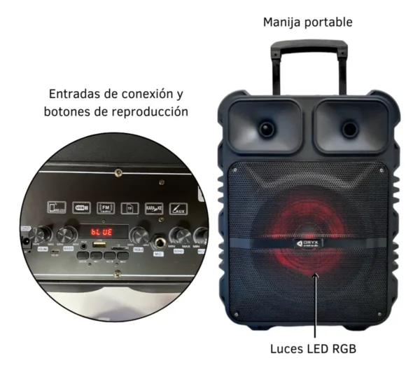 🔊 Parlante Recargable Oryx Júpiter 12" SP-1163-5A con Bluetooth y Micrófono