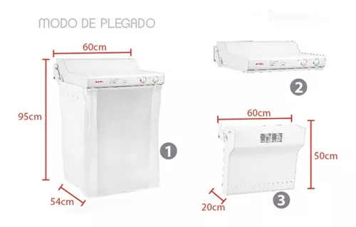 Secarropa a Calor Axel AX-3000 Blanco – Tender de Pared Rebatible 4,5 kg