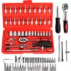 Set de Herramientas Llave Tubo 46 Piezas con Estuche – Encastre 1/4"
