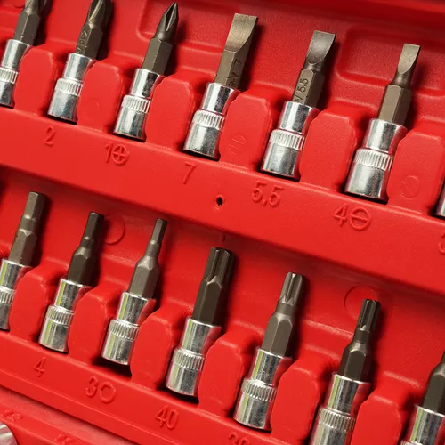 Set de Herramientas Llave Tubo 46 Piezas con Estuche – Encastre 1/4"